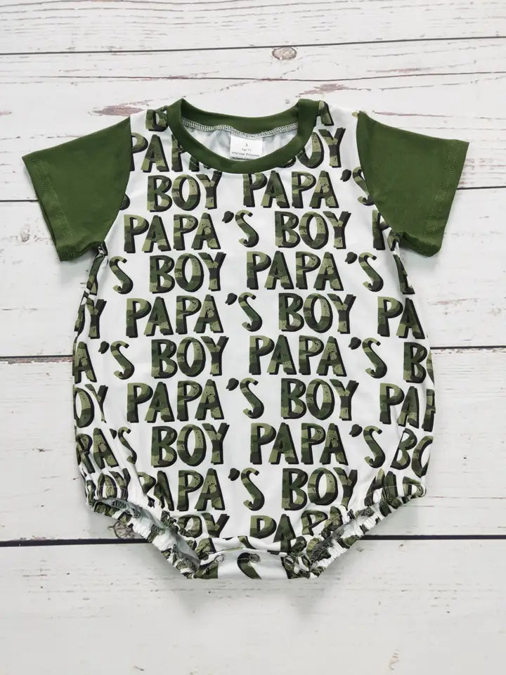 Papa's Boy Camouflage Baby Bubble