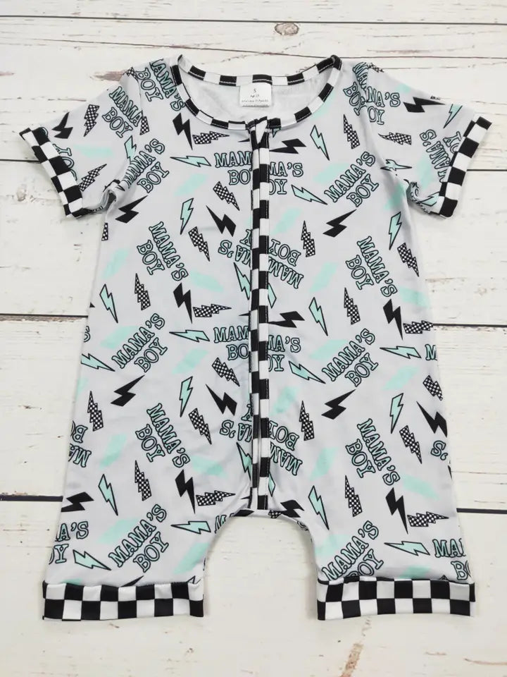 Mama's Boy Baby Zip Romper
